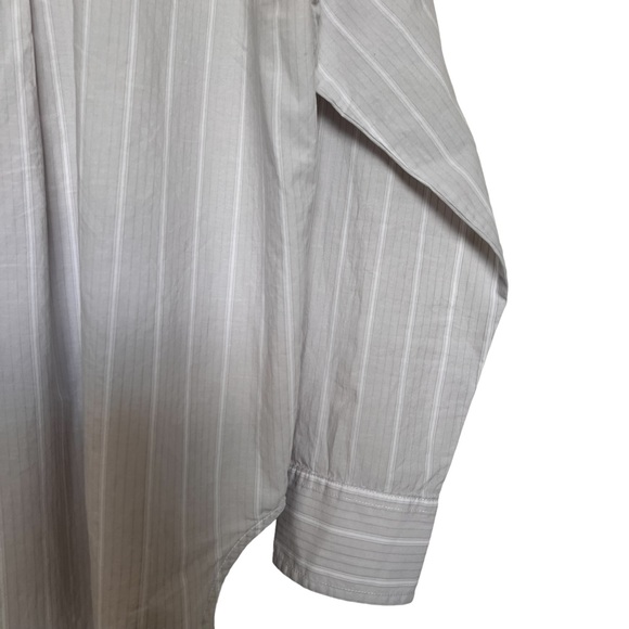 Everlane Women's Grey White Striped Oversized 100%Cotton Collarless Shirt Size4 - Picture 10 of 15